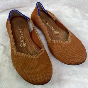 Rothy's The Flat Cognac Knit Slip On Ballet Comfort Shoes Women’s US 8
